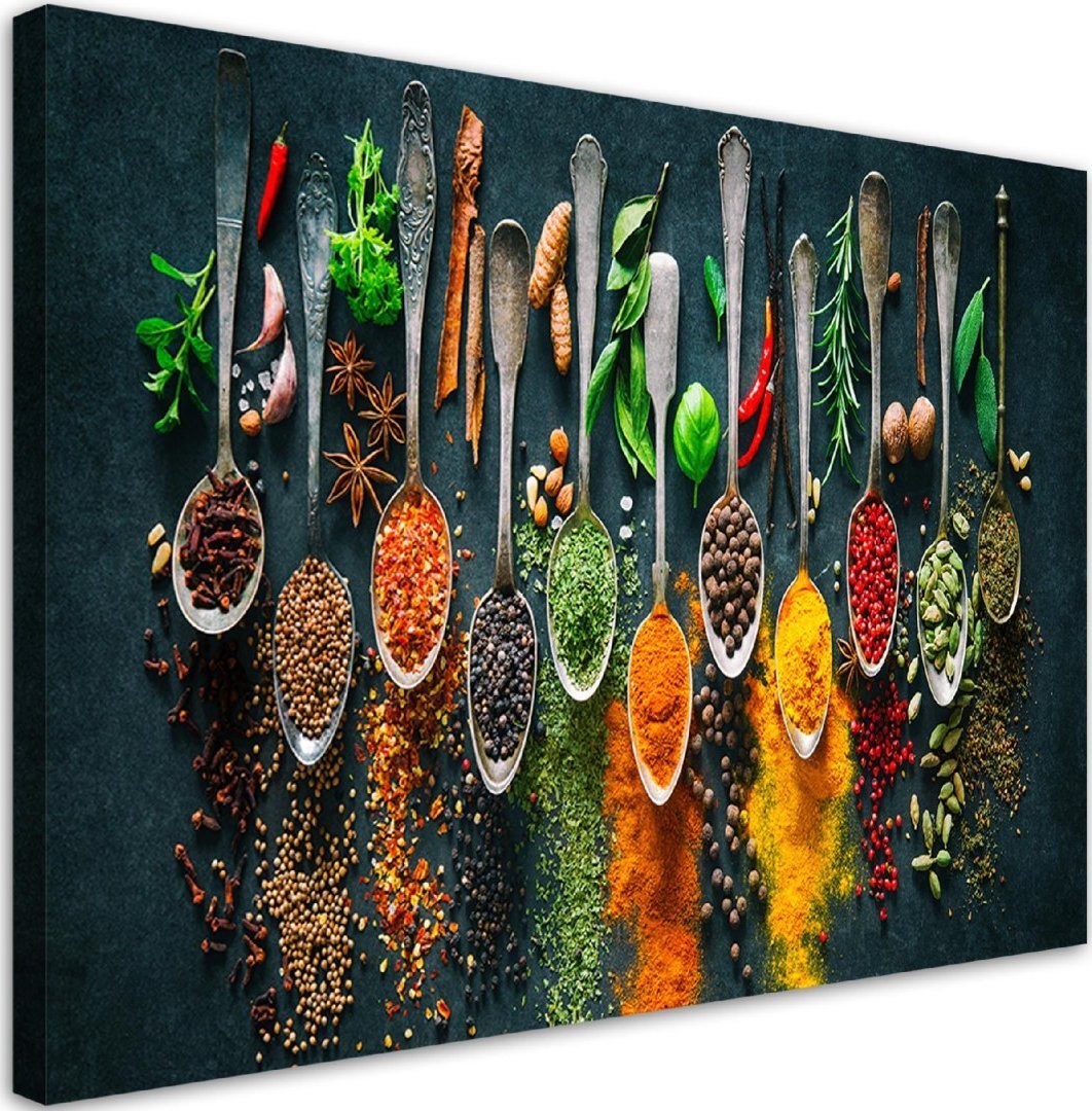 Feeby Obraz na płótnie, Zioła przyprawy do kuchni - 90x60