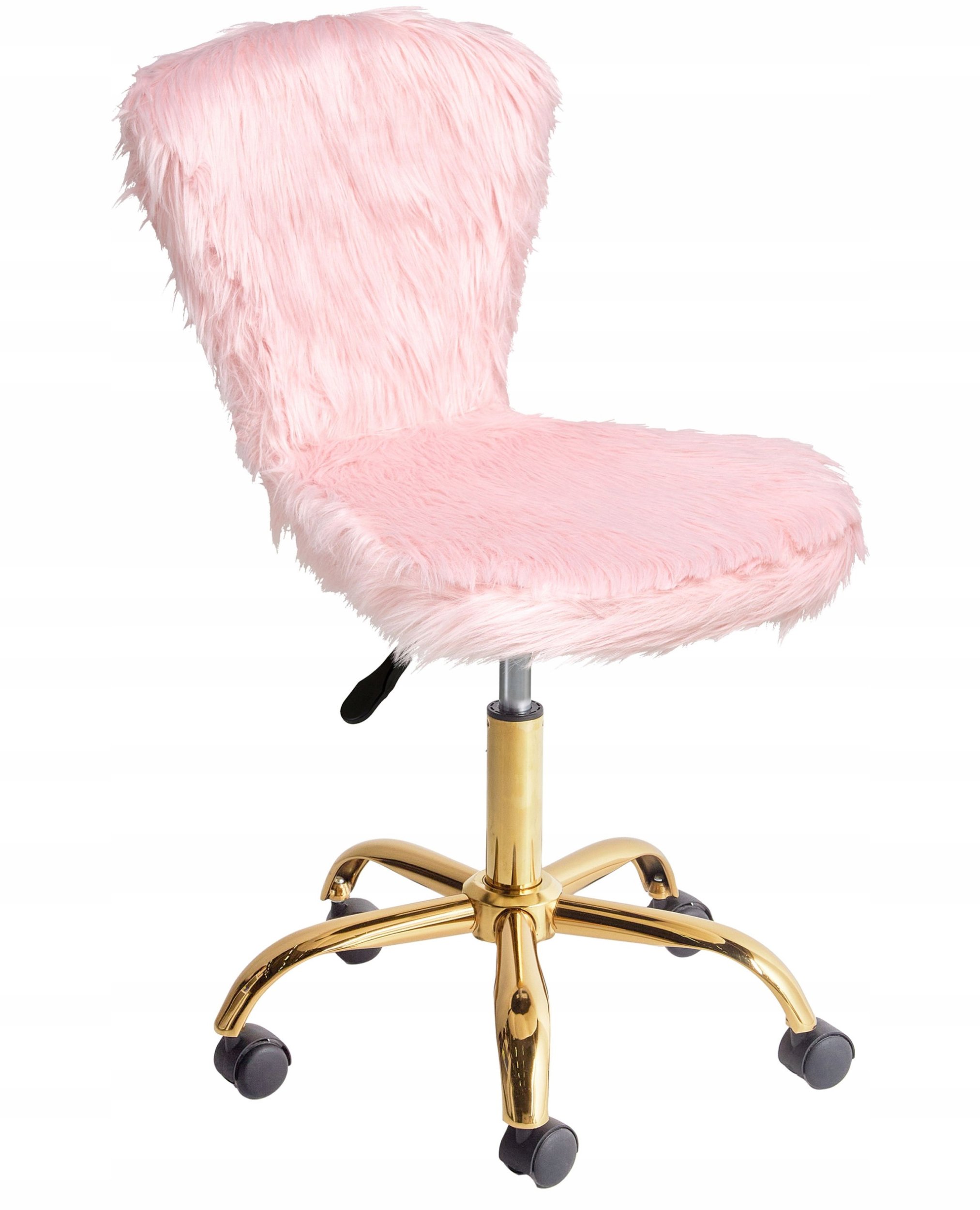 Krzesło obrotowe MARGATE Sztuczne futro Pastelowy róż