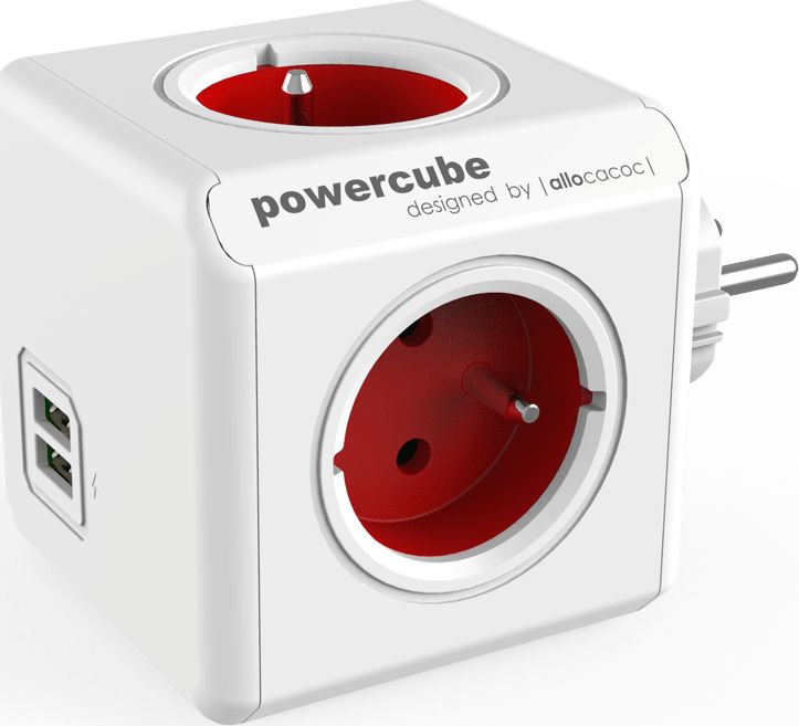 PowerCube Rozgałęźnik Original USB czerwony (2202RD/FROUPC)