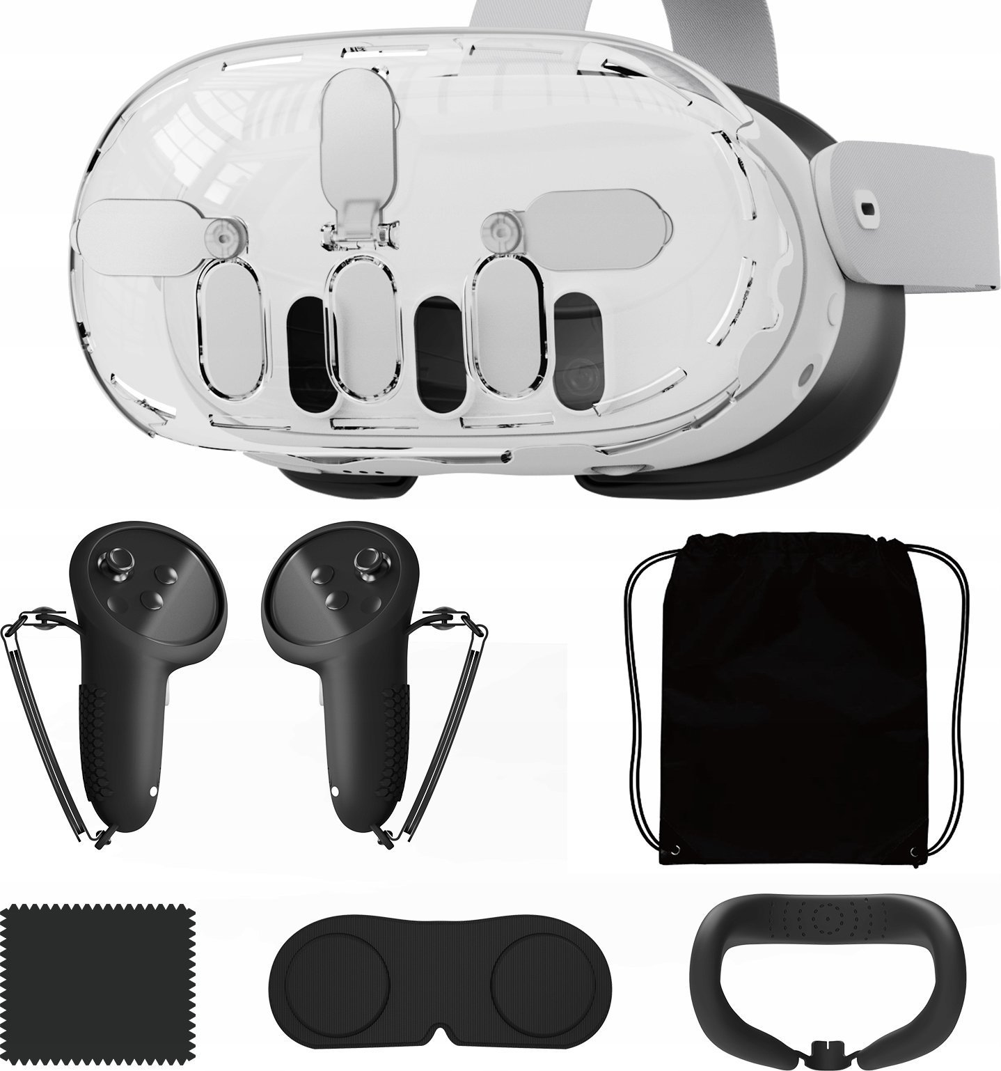 JYS Zestaw Akcesoria Osłona Ochrona Etui Case Do Gogli Okularów Vr Meta Quest 3 / Mq011