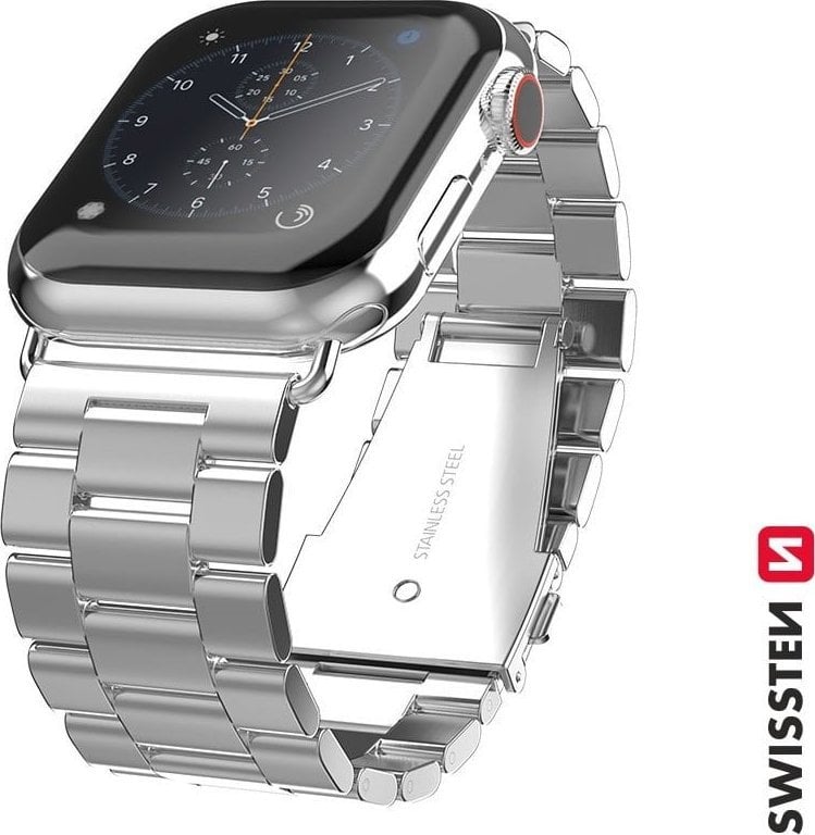 Swissten Metal band for apple watch 42-44 mm silver
