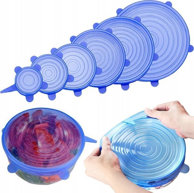 SILIKONOWE POKRYWKI DO ŻYWNOŚCI 6szt. KC-21