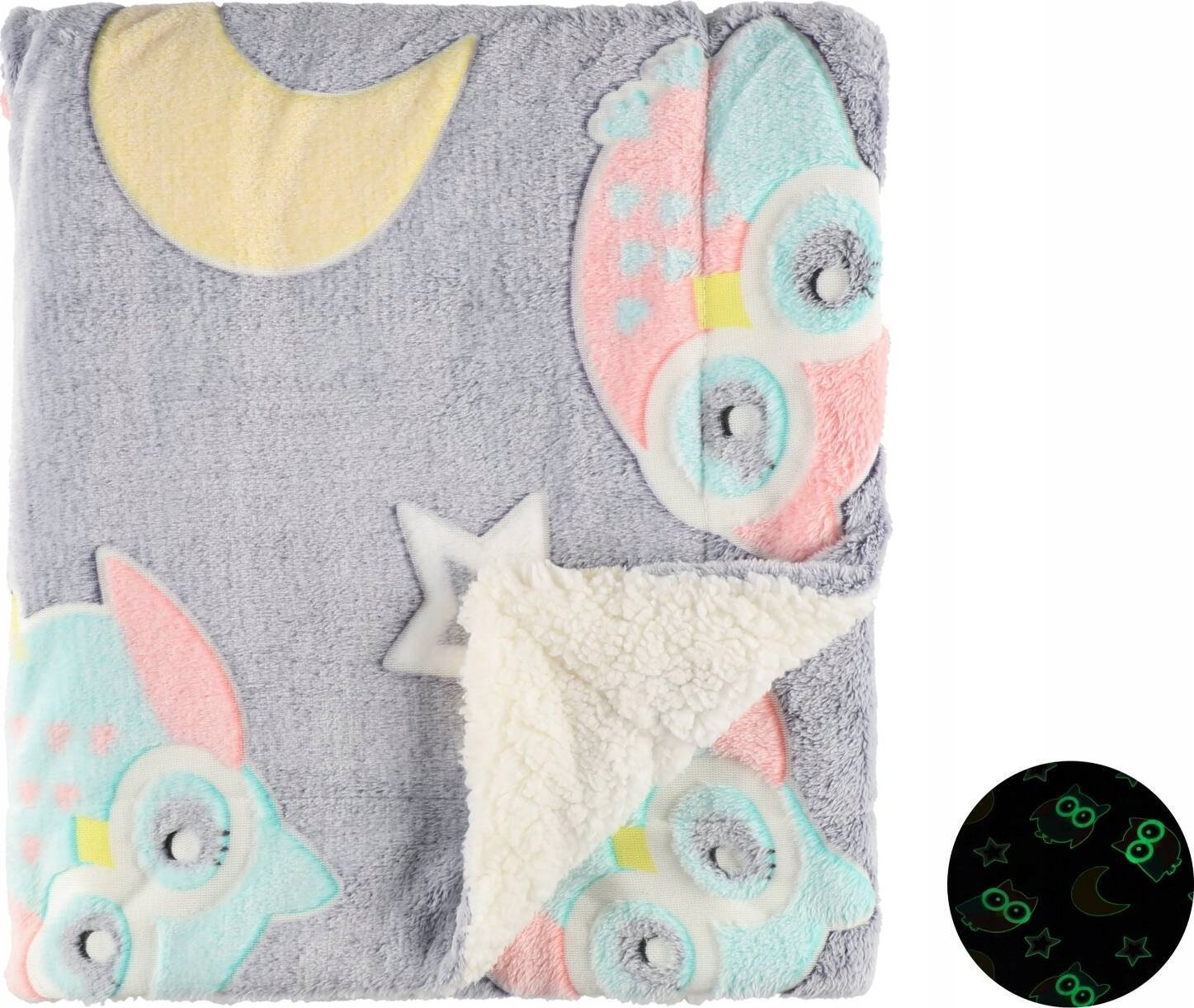Narzuta dla dzieci świecąca w ciemności GLOW, 125 x 150 cm