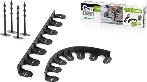 Plastikinis vejos bortas Border 0645 komplektas 8 vnt +24 smeigės