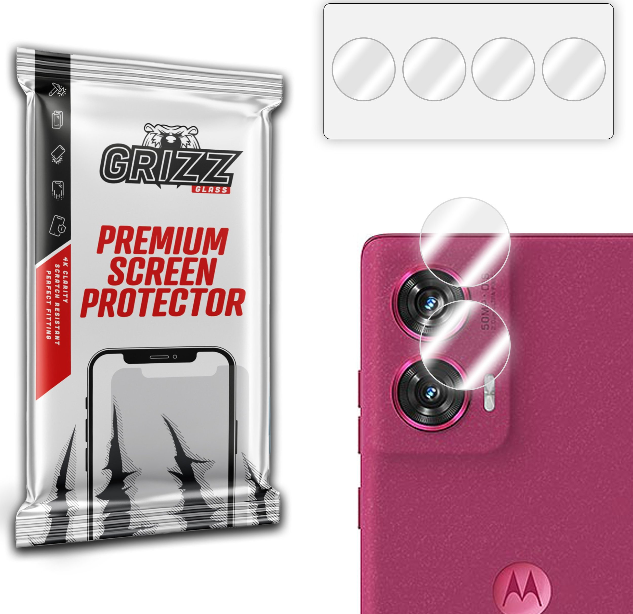GrizzGlass Szkło na aparat GrizzGlass HybridGlass Camera do Motorola Edge 50 Fusion