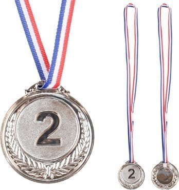 Srebrny Medal Drugiee Miejsce Nagroda Trofeum Cynkowy 6,5cm