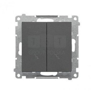 TW6/2.01/116 Simon 55 Łącznik schodowy podwójny (moduł) 10 AX, 250 V~, szybkozłącza Grafitowy mat TW6/2.01/116