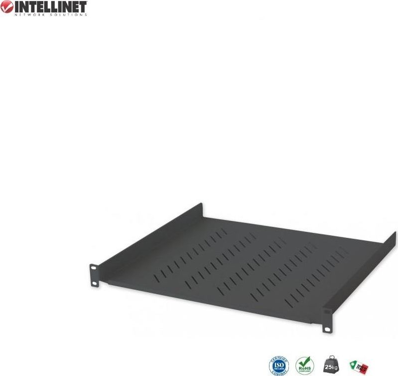 Intellinet Network Solutions Półka 1U 305mm rack 19, 2 pkt mocowania, perforowana czarna (I-CASE TRAY-130BK)