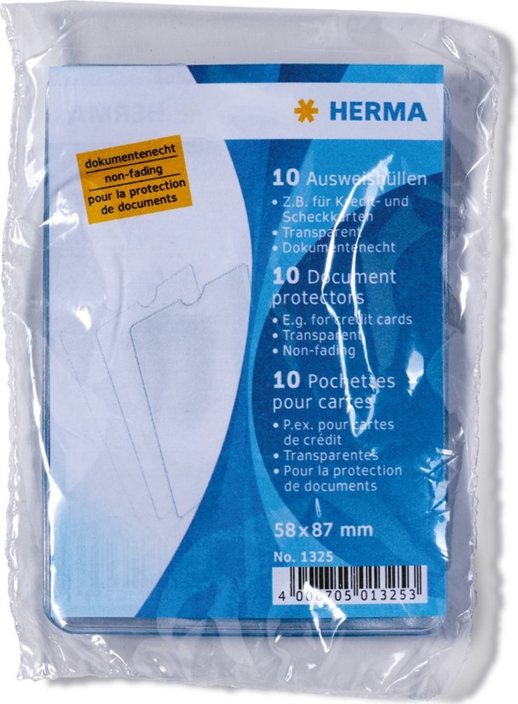 Herma 1x10 Herma ID Card Sleeves 58x87 1325