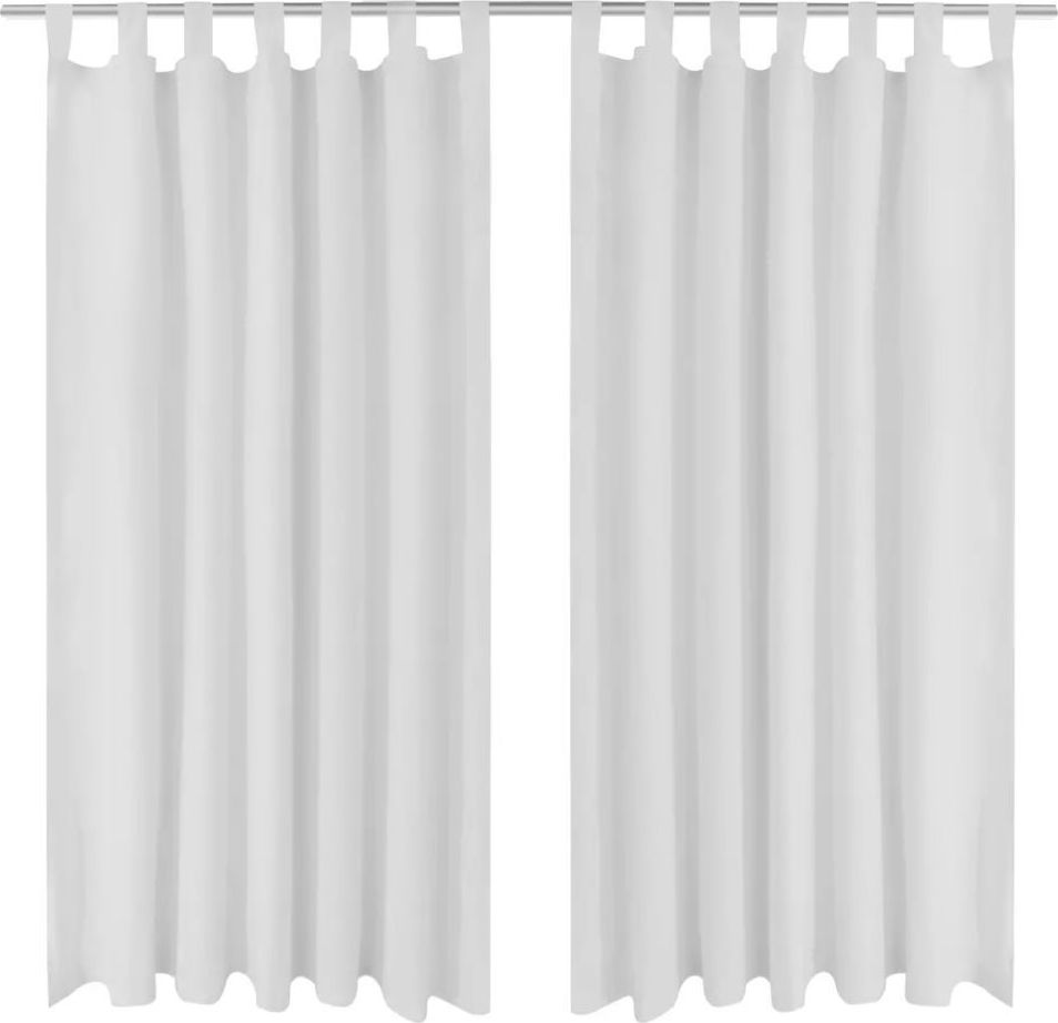 vidaXL Białe atłasowe zasłony z pętelkami 2 szt. 140 x 175 cm
