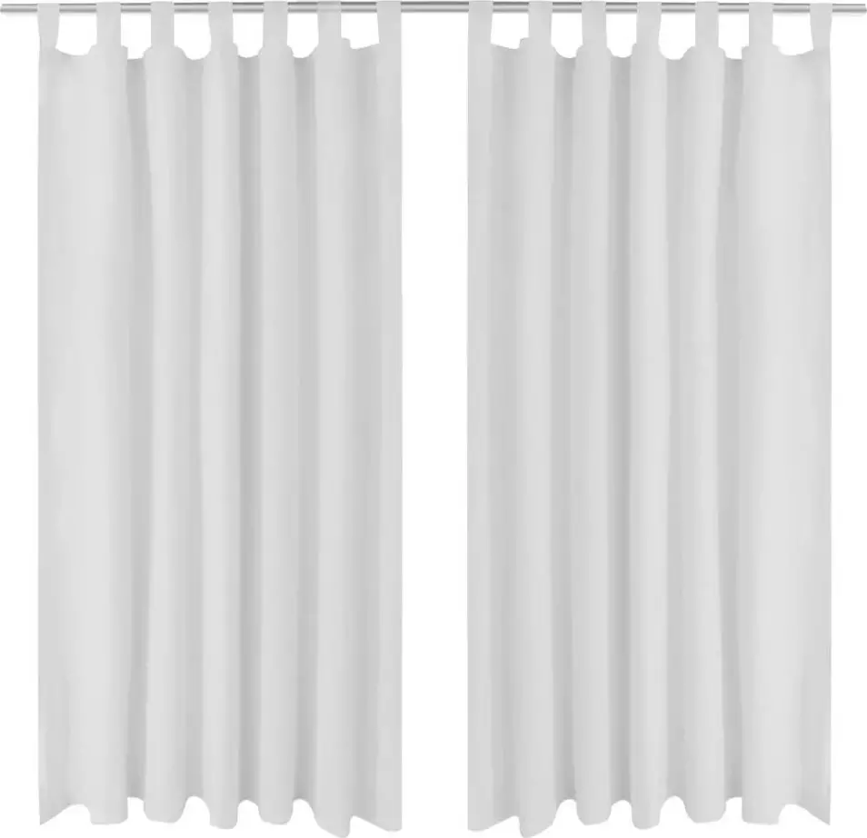 vidaXL Białe atłasowe zasłony z pętelkami 2 szt. 140 x 175 cm