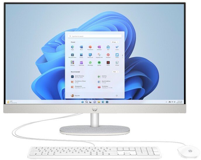 Komputer HP All-in-One 27-cr0010ne / B12CGEA / Intel i7 / 8GB / 512GB / Iris Xe / FHD / Dotyk / FreeDOS / Biały