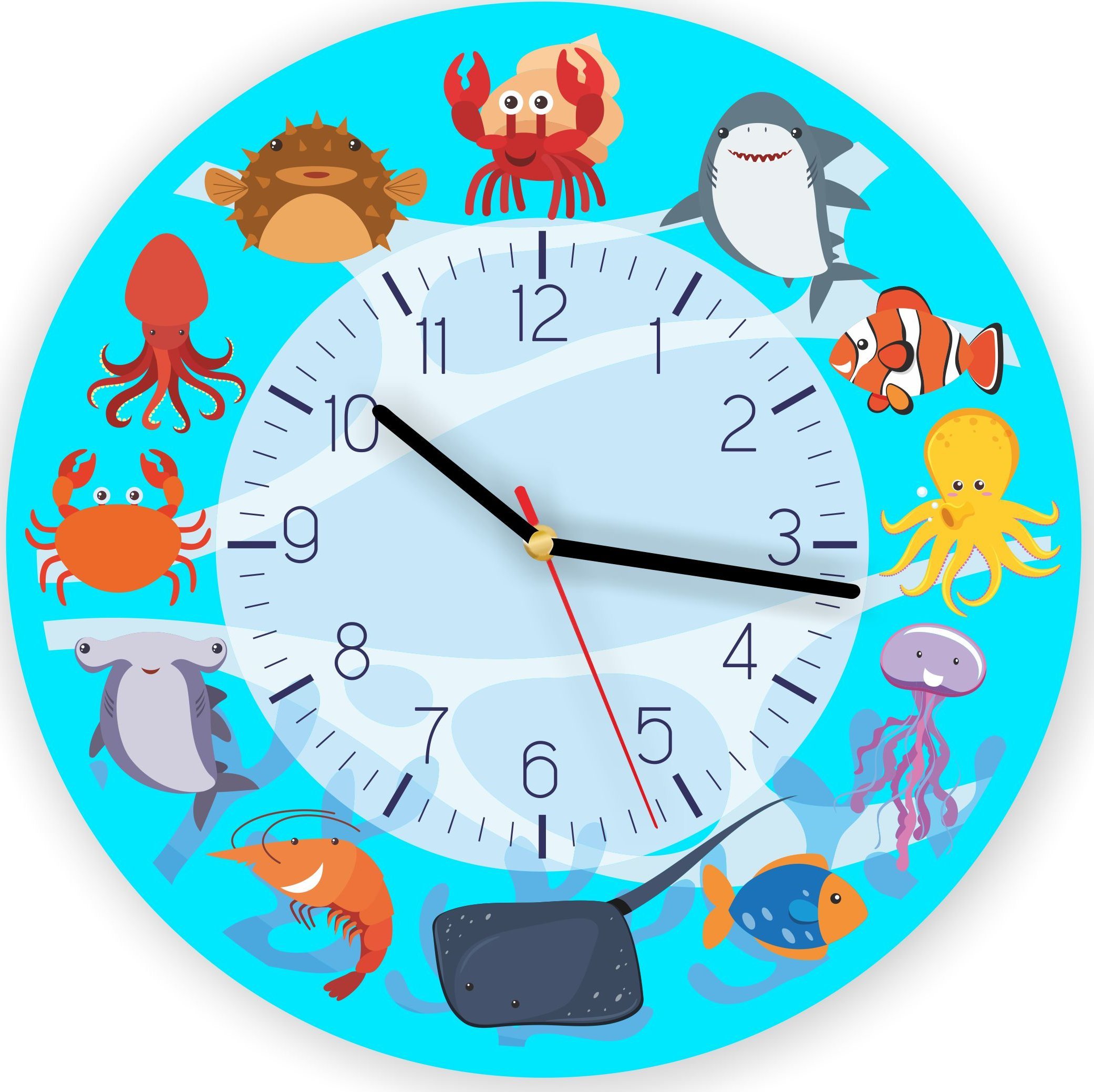 naSciane Zegar morski zwierzęta oceanu morze rekin rybka