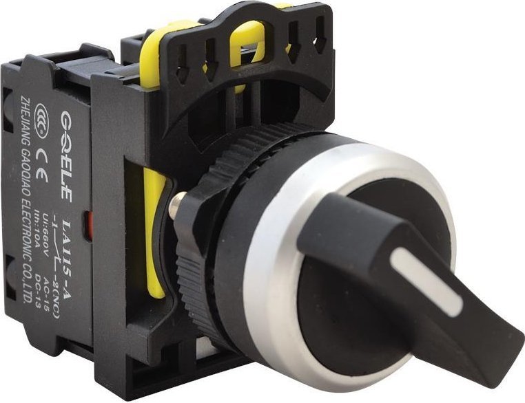 Tracon Electric Przełącznik pokrętny zwykły NYK3-S21BK dwustanowy 1-2