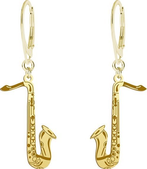 Radziszewska Jewellery Kolczyki Saksofon srebro pozłacane