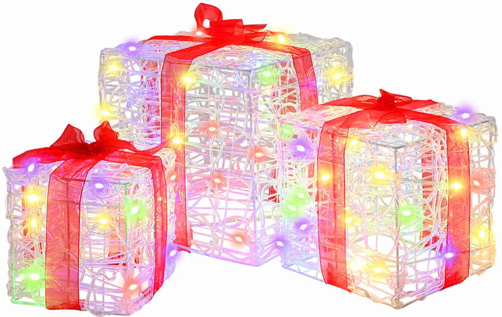 vidaXL Pudełko Prezentowe 3 pcs Wielokolorowe 20 x 20 x 20 cm Akryl