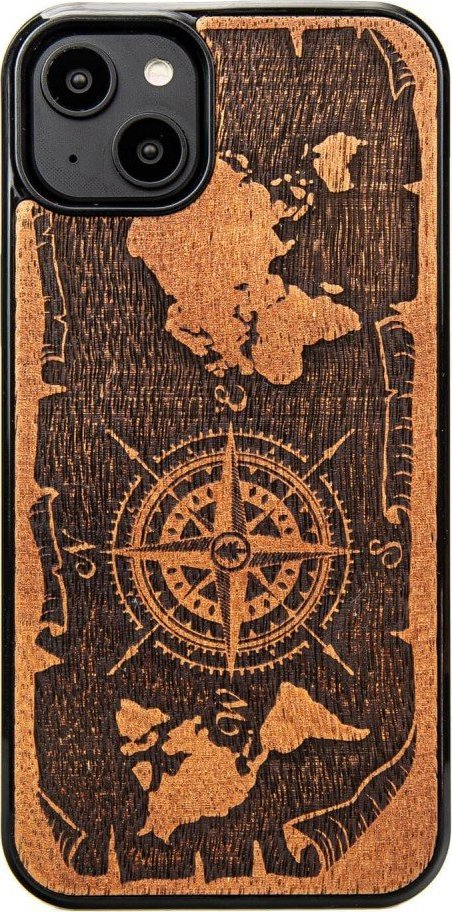 BeWood Drewniane Etui Bewood na iPhone 14 Plus RÓŻA WIATRÓW MERBAU