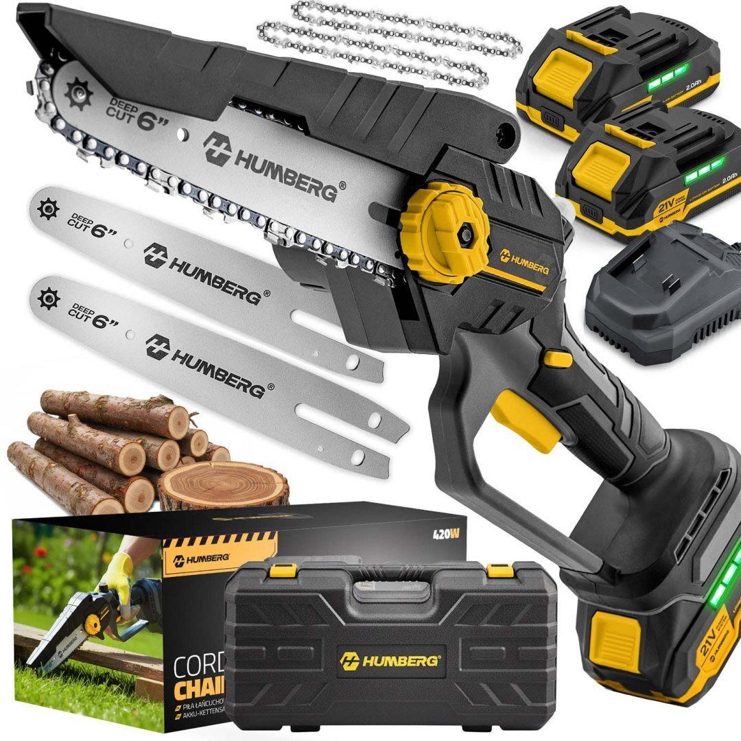 Piła łańcuchowa akumulatorowa mini pilarka Humberg HM-421 EDUKAMP
