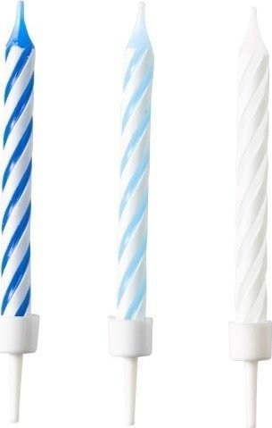 Świeczki urodzinowe niebieskie 10szt. MIX
