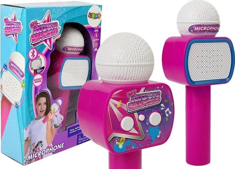Lean Sport Mikrofon Dziecięcy Bezprzewodowy Karaoke Głośnik Bluetooth Różowy