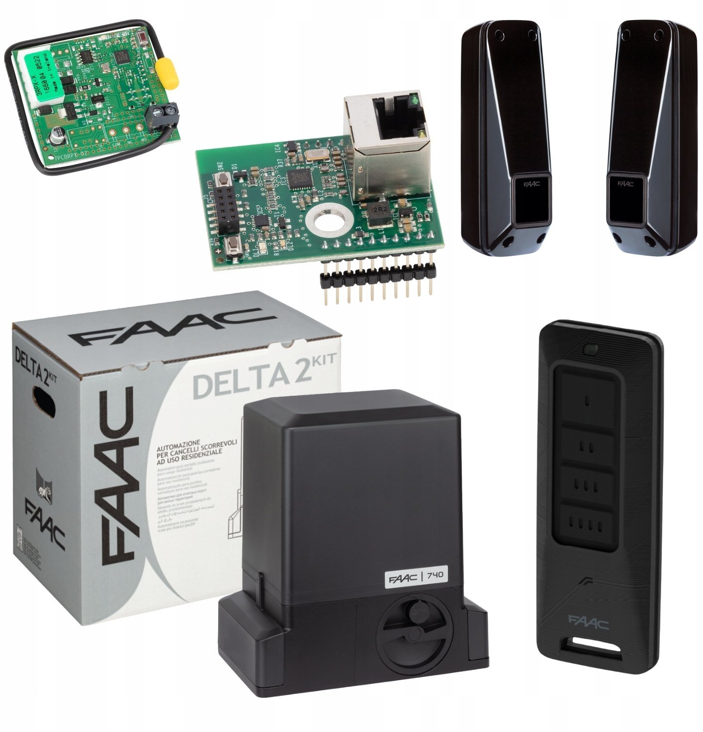 Faac Zestaw Delta 2 SMART - 740 (Wi-Fi+LAN+BLE) do 500kg bram przesuwnych