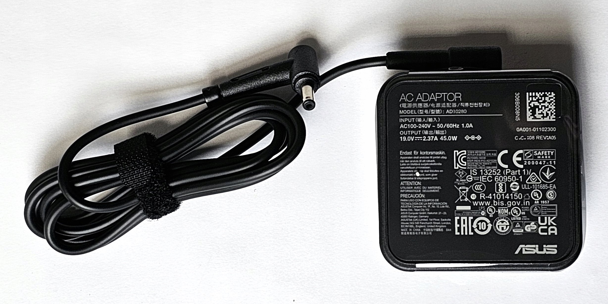 Zasilacz do laptopa Asus 0A001-00694300 adapter zasilający/ inwentor Wewnętrzna 45 W Czarny