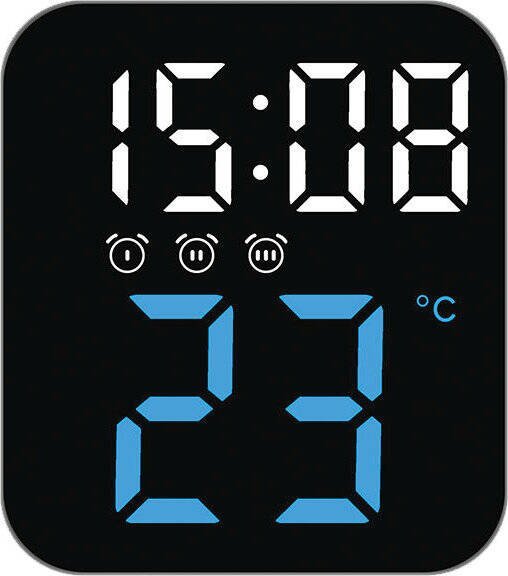 JVD Zegar budzik LED JVD SB8015.3 z termometrem, trzy alarmy czujnik dźwięku .
