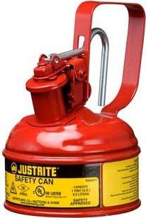 Topserw Pojemnik zabezpieczający stalowy na płyny łatwopalne 0,5 l, Typ I, czerwony