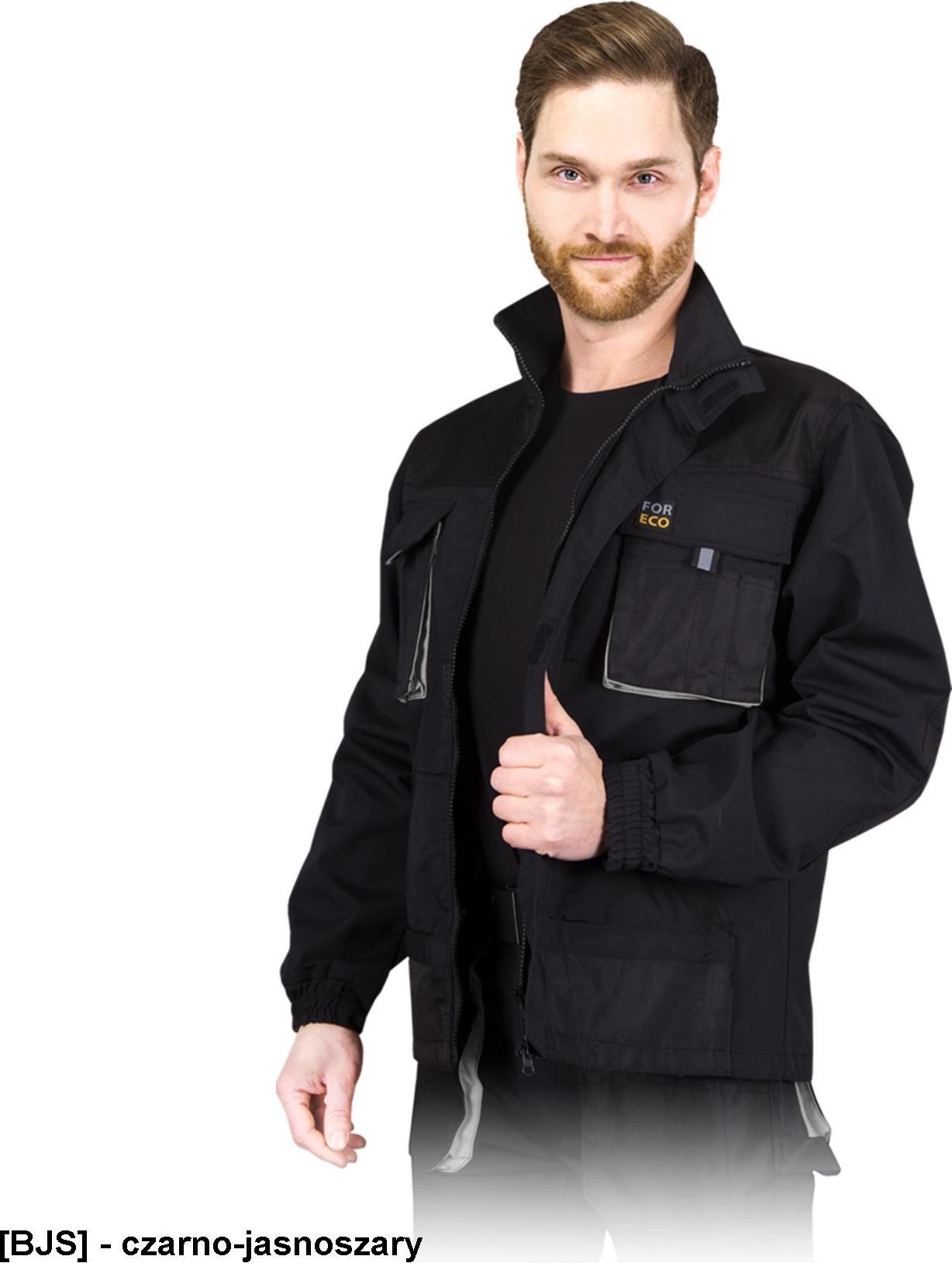 R.E.I.S. FORECO-J - Bluza ochronna - czarno-jasnoszary M