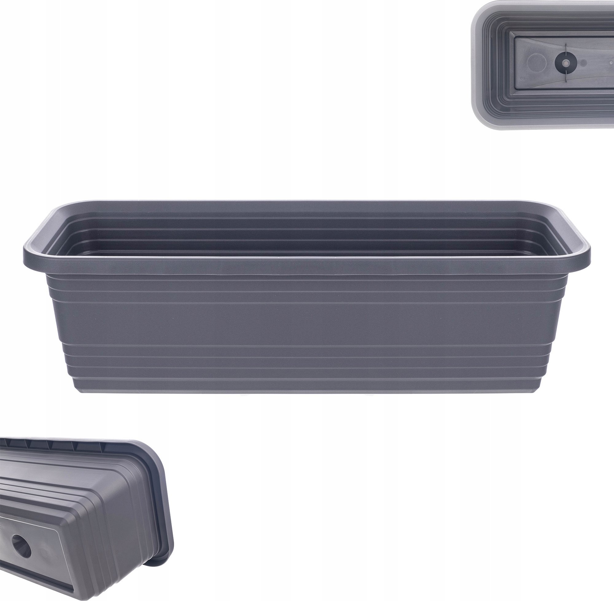 KADAX Skrzynka Balkonowa Doniczka Donica 50cm Antracyt Skrzynia Na Kwiaty