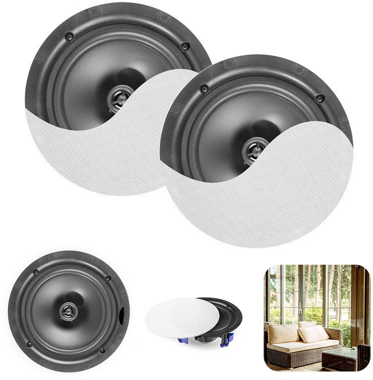 Zestaw głośników sufitowych niskoprofilowych NCBT5 ze wzmacniaczem BT 5,25" biały one size