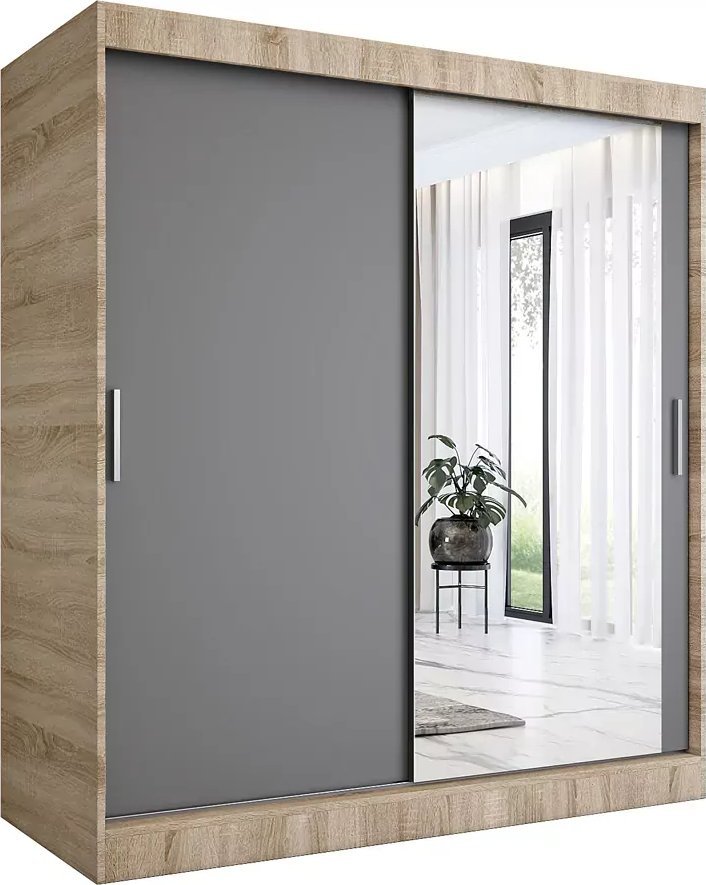 Elior Szafa przesuwna dąb sonoma + antracyt 180 cm - Palmira 5X