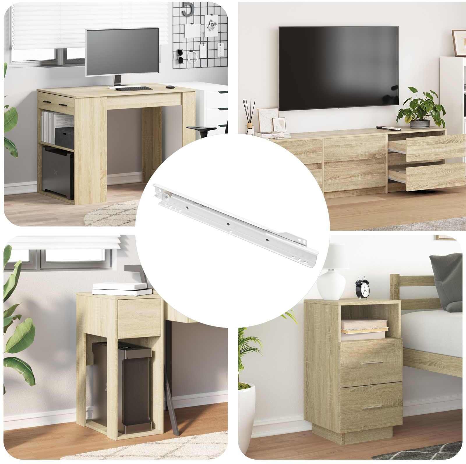 vidaXL Prowadnica szuflady 73 pcs Biały Stal