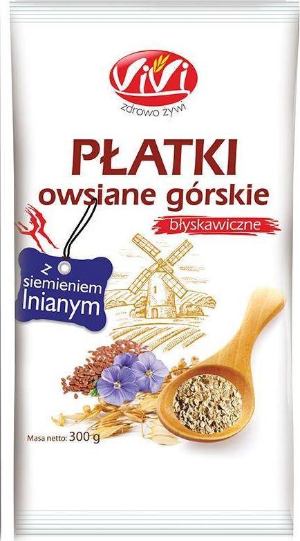VIVI Płatki owsiane górskie z siemien. lnianym błyskawiczne 300 g