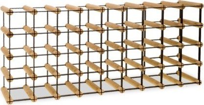 Wamar-Sosenka Regał na wino Stojak na 36 Butelek Szklanych/ PET RW-8/ 9x4 Naturalny Naturalny Metal + Drewno RW-8-9x4-36