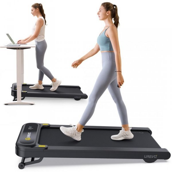 Bieżnia Urevo Spacewalk 3S + Biurko regulowane elektrycznie TUCKANO białe