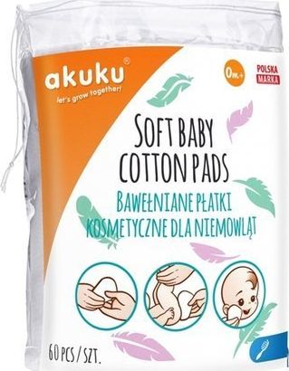 Akuku AKUKU Bawełniane Płatki Kosmetyczne 60 szt.