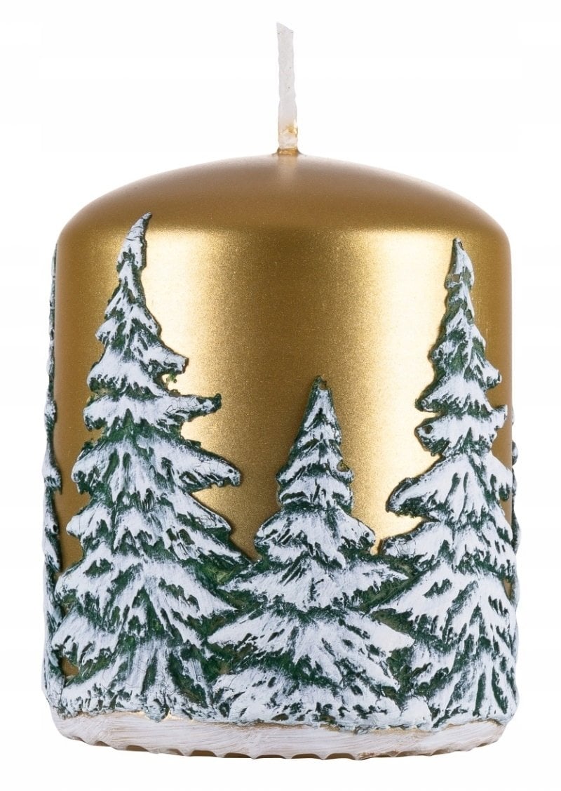 Donau Home Świeca słupek Frozen Dreams, 70x90mm, złoty
