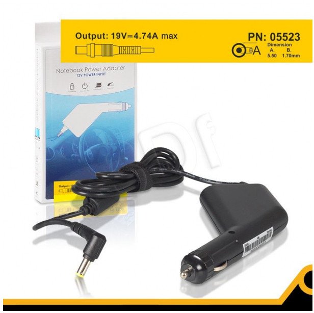 Whitenergy samochodowy zasilacz 19V/4.74A 90W wtyczka 5.5x1.7 mm Acer