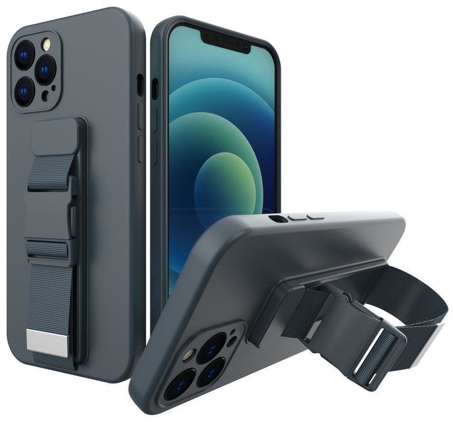 Rope Case silikonowe etui ze smyczą torebka smycz pasek do Xiaomi Redmi Note 11 Pro granatowy