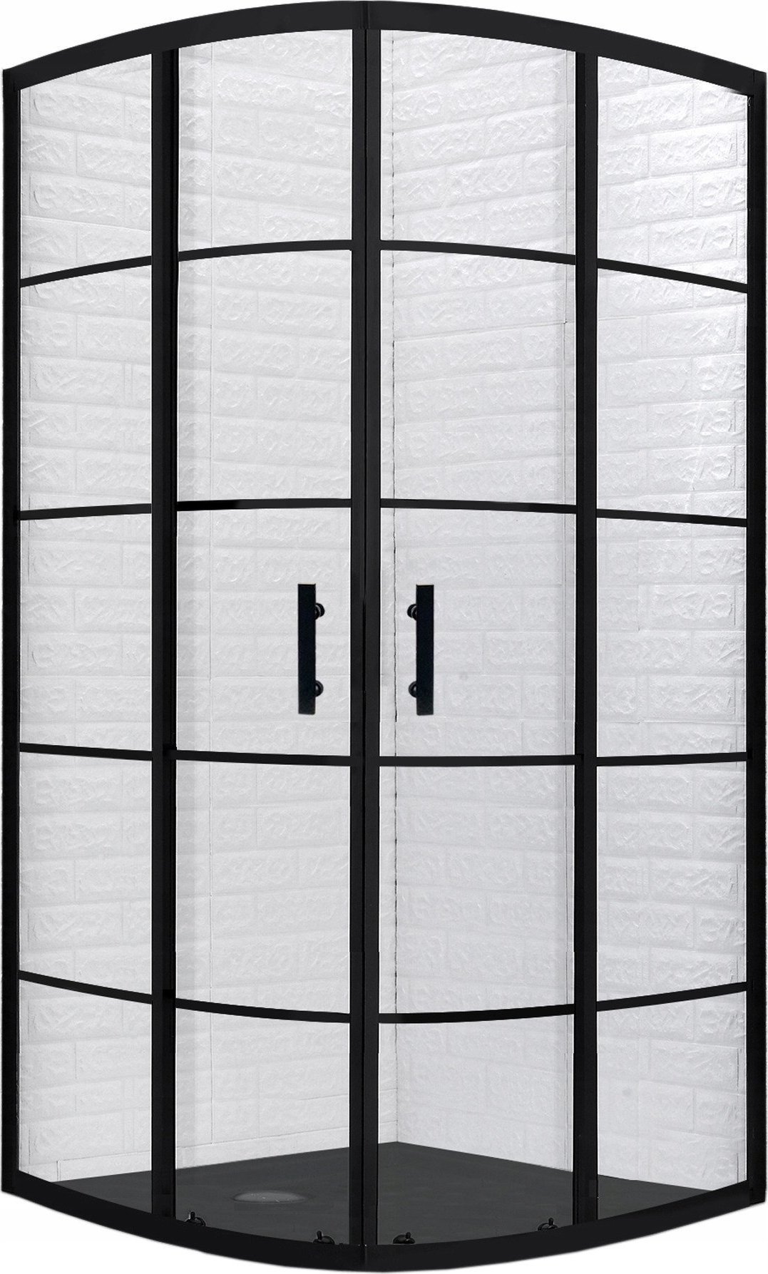 Toule Szklana kabina prysznicowa BLACK LOFT czarna w szprosy 80 185 cm