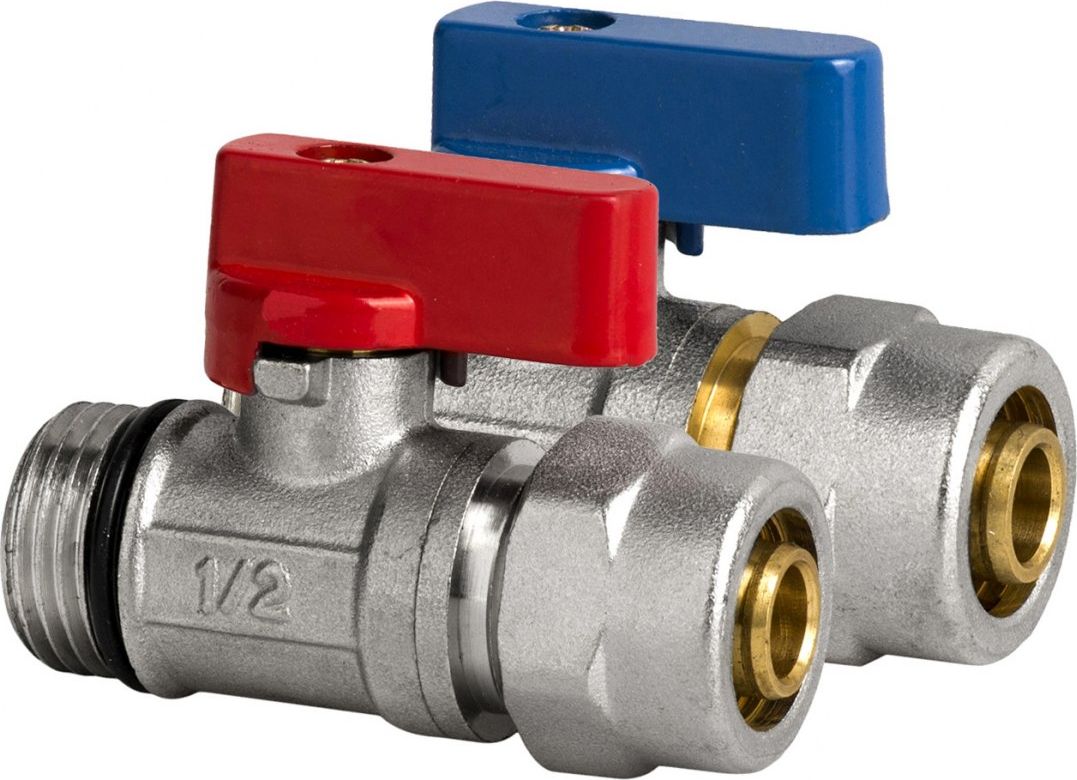 Unimet ZAWÓR KULOWY PEX MINI Z DŁAWICĄ 1/2*16 CIEPŁA WODA