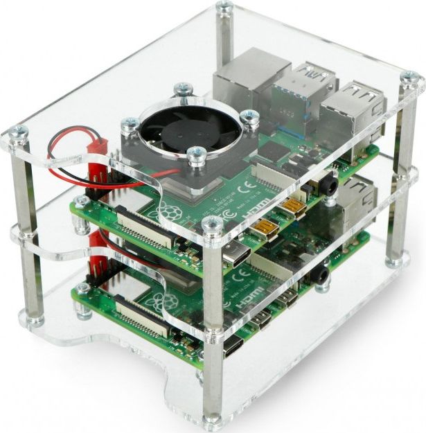 Gravlaser Obudowa z dwoma wentylatorami 2x Raspberry Pi 2B/3B/3B+/4B (GRL-16066)