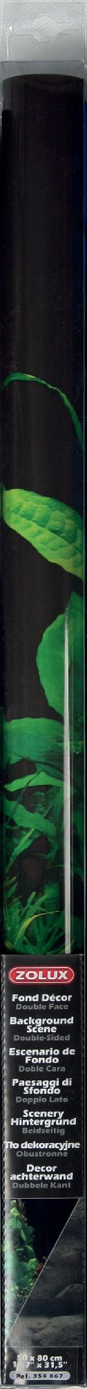Zolux Tło akwariowe dwustronne 50 x 80 cm - rośliny czarne/skała