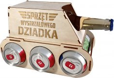 Koszulkowy Sprzęt wystrzałowego dziadka - czołg na piwo z grawerem