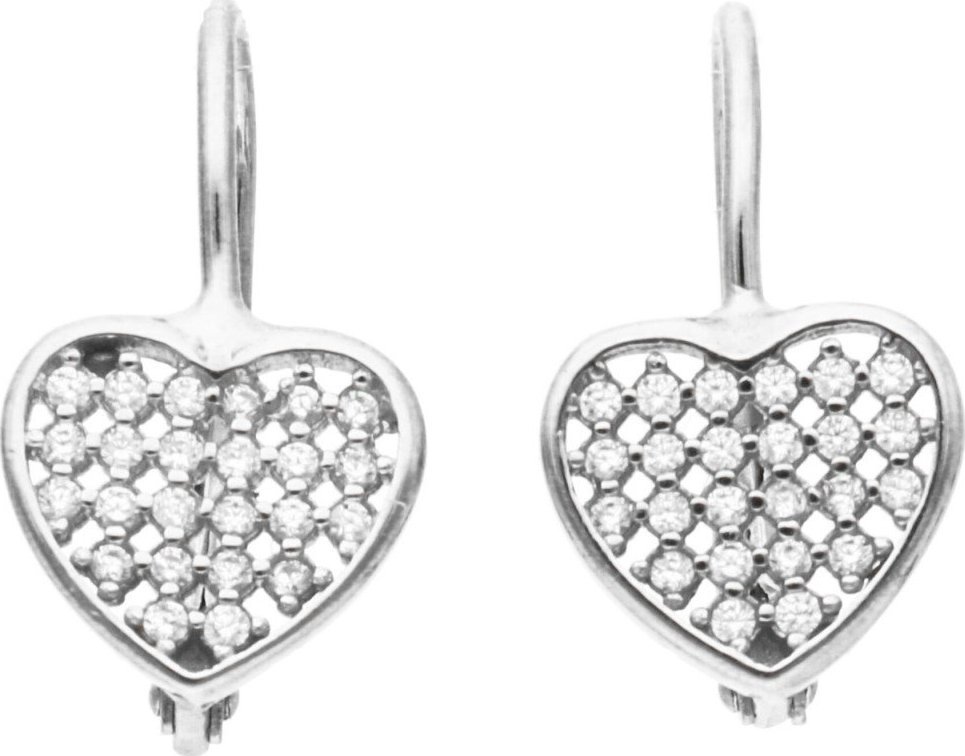 Rosanto Srebrne kolczyki serduszka z cyrkoniami 925