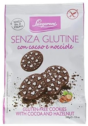 Lazzaroni Ciastka bezglutenowe Frollini Bezglutenowe Kakao i Orzechy Laskowe 200g -