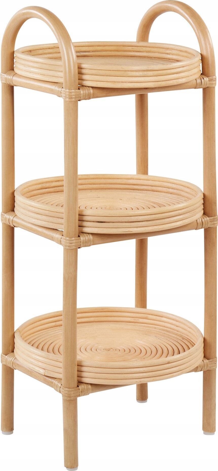 Beliani Stolik pomocniczy rattanowy 3 półki naturalny TROOLIE