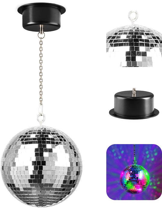 Zestaw: Kula lustrzana 20cm + napęd sieciowy Beamz one size