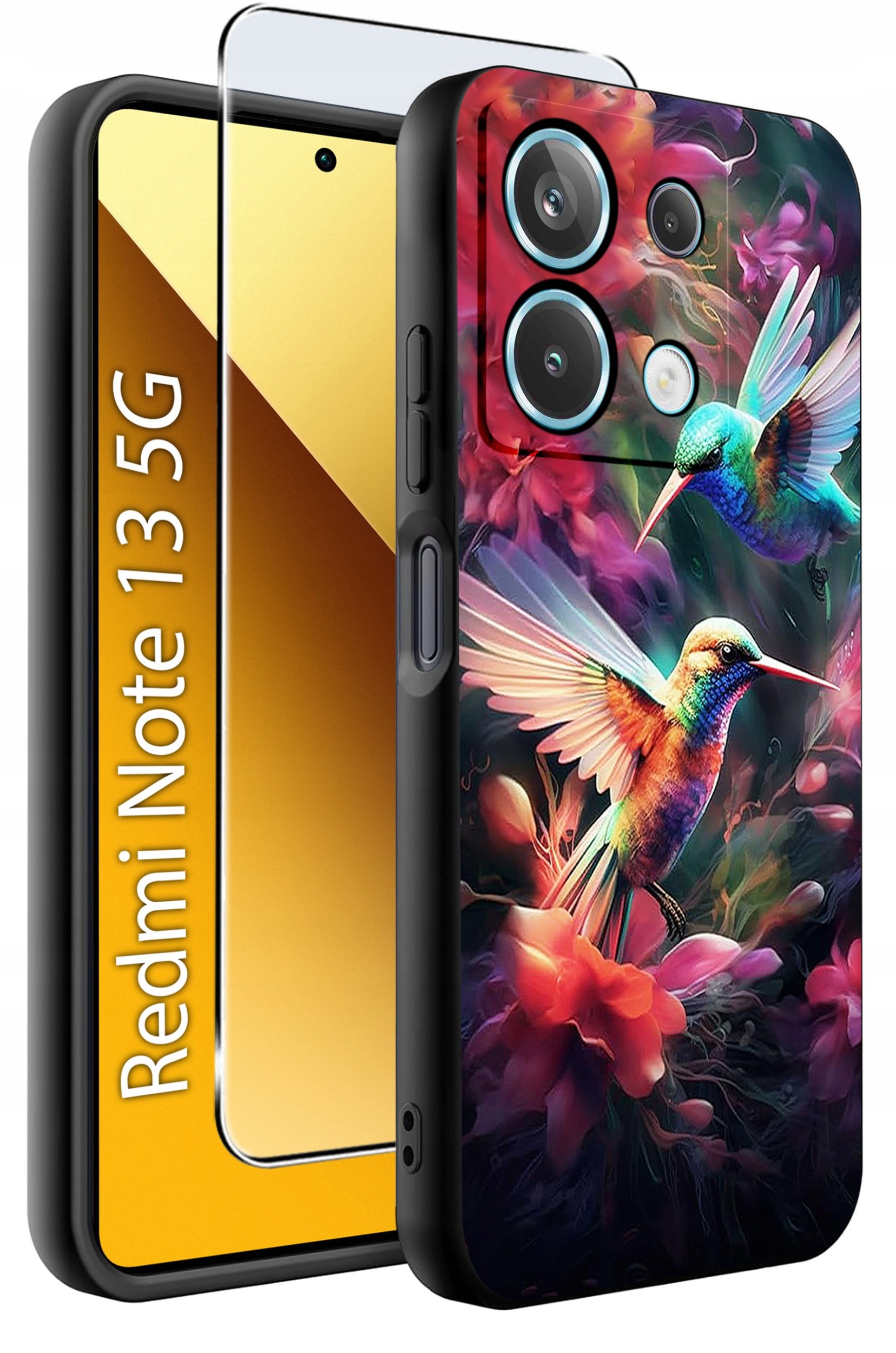 ETUI do Xiaomi Redmi Note 13 5G WZORY |SILIKONOWE MATT CASE +SZKŁO 9H